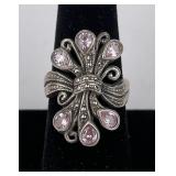 Sterling Silver Pink Gemstone Ring
