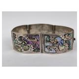 Taxco Mexico Sterling Silver Abalone Bracelet
