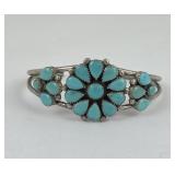 Zuni Petit Point Turquoise Sterling Bracelet