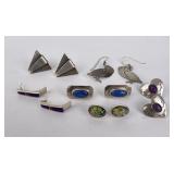 Group of Sterling Silver Gemstone Earrings