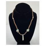 Navajo Heishi Turquoise Mother of Pearl Necklace