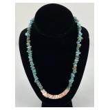 Navajo Turquoise Nugget and Shell Necklace