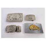 Lot of 4 Vintage Cowboy Belt Buckles