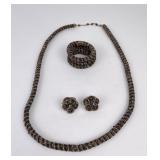 Vintage Hobe Seed Bead Necklace and Earrings