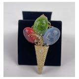Vintage Corocraft Flower Bouquet Brooch