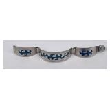 Mid Century Sterling Silver Enamel Bracelet