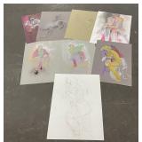 Lot of Lenore Davis Pastel Drawings