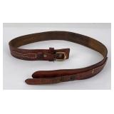 Vintage Leather Cabelas Basket Stamped Belt