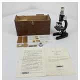 Vintage Perfect School Microscope and Slides