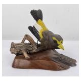 Wesley Tuttle Grosbeak Wood Carving