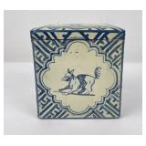 Blue White Dutch Pattern Tin Biscuit Box