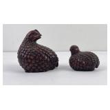 Pair of Pottery Quails