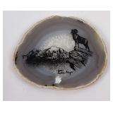 Hand Painted Geode Slice Bighorn Sheep