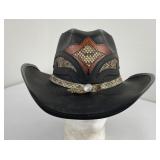 Vintage Double G Leather Cowboy Hat