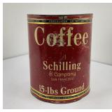 Antique Schilling Coffee Tin Can