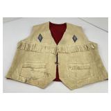 Montana Indian Beaded Fringed Leather Vest