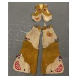 Vintage Kids Cowboy Outfit Chaps Vest
