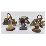 Lot of 3 Antique Cast Iron Door Stops