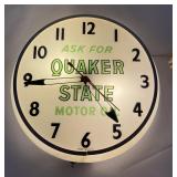 Quaker State Motor Oil Advertising Clock