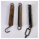 Lot of 3 Antique Spring Balance Scales