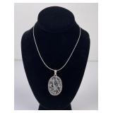 Sterling Silver Necklace and Stone Pendant