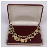 Wonderful Vintage 14k Yellow Gold Charm Bracelet