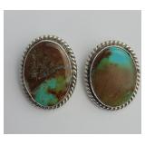Navajo Chee Sterling Silver Turquoise Earrings
