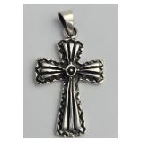 Mexico Sterling Silver Cross Pendant