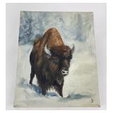 Montana Buffalo Oil on Canvas Painting