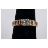 14k Yellow Gold Montana Sapphire Ring