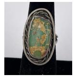 Old Pawn Navajo Sterling Silver Turquoise Ring