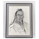 John B NoRunner Blackfoot Artist Pencil Drawing