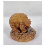 Montana Wood Bear Carving Signed