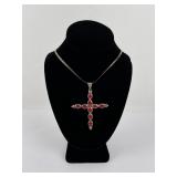 Sterling Silver Taxco Mexico Cross Gemstone