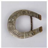 Montana Cowboy Horse Shoe Belt Buckle