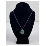 Sterling Silver Malachite Necklace