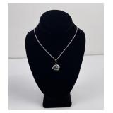 Sterling Silver Turtle Glass Ball Necklace