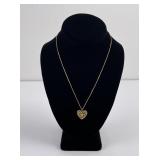 Alaskan Gold Nugget Heart Pendant Necklace