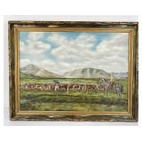 Montana Cowboy Oil on Canvas Painting