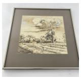 S Farquhar Watercolor Painting Stormy Day