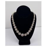 Navajo Sterling Silver Bench Bead Necklace