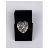 Art Nouveau Sterling Silver Heart Brooch