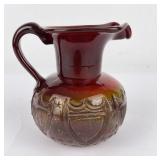 Amberina Clevenger Brothers Shield Glass Pitcher