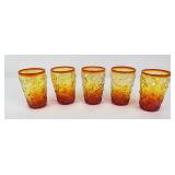 Mid Century Blenko Glass Tangerine Glasses