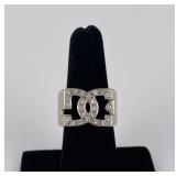 14k White Gold Diamond DC Shoes Skateboarding Ring