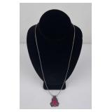 Navajo Sterling Silver Coral Necklace