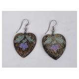 Art Nouveau Sterling Silver Heart Earrings