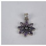 Sterling Silver Amethyst Necklace Pendant
