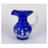 Fenton Cobalt Blue Mary Gregory Pitcher