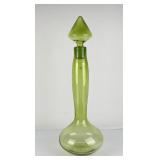 Large Architectural Blenko Green Decanter 29"
